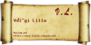 Vági Lilla névjegykártya